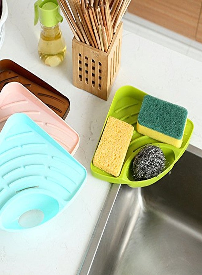 Zollyss Plastic Multipurpose Kitchen Sink Wash Basin Storage Organizer Triangular Corner Tray Rack (Multicolor; Standard) - Image 3